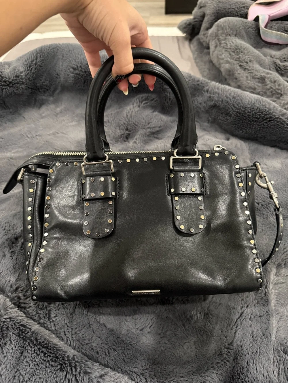 Rebecca Minkoff Studded Leather Satchel Handbag - Unbranded - Picture 10 of 11